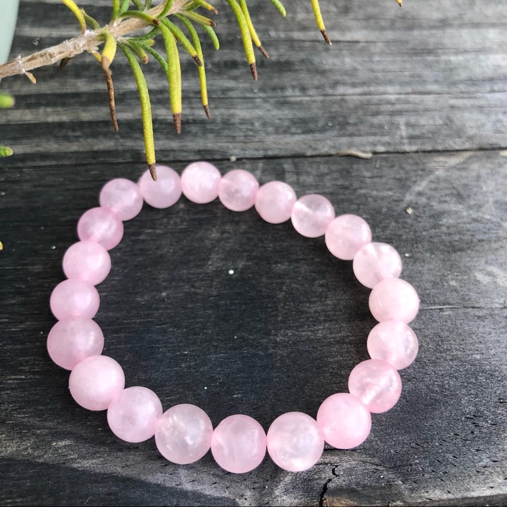 New Authentic Rose Quartz Stretch Bead Bracelet 💗🌷